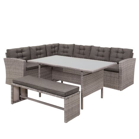 Salon de jardin rotin gris