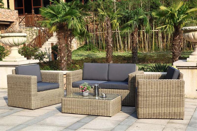 Salon de jardin en osier naturel