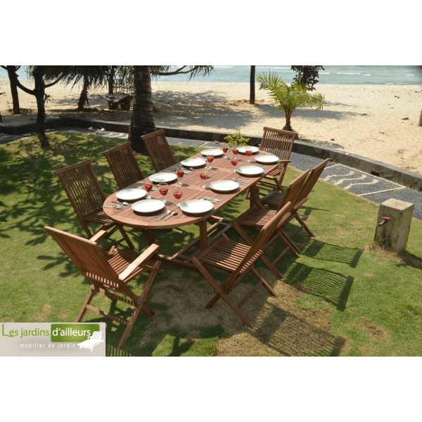 Salon de jardin en teck pour 2 personnes