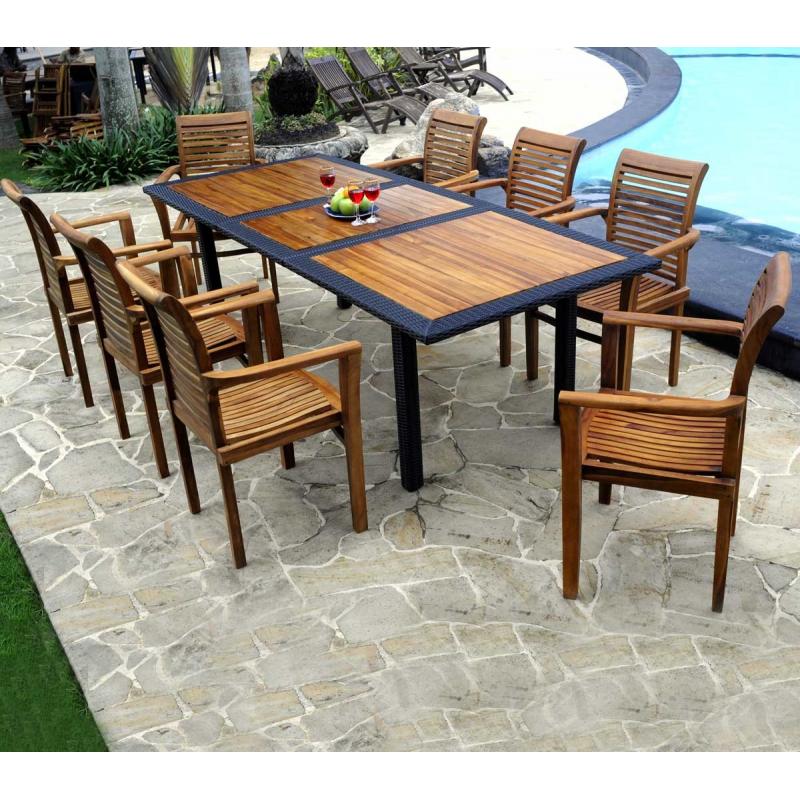 Salon de jardin resine teck