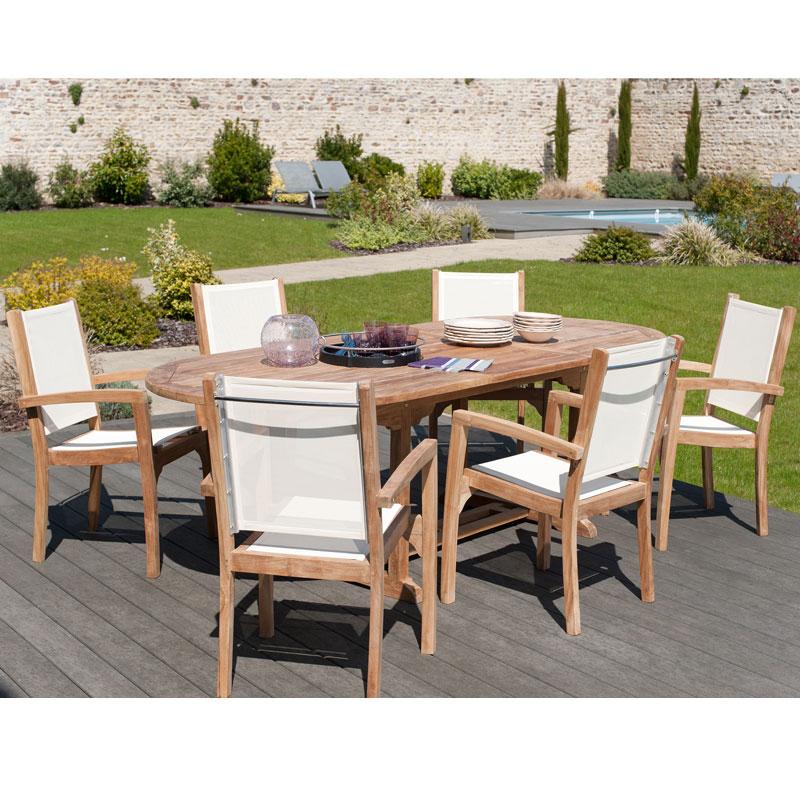 Salon de jardin fauteuils empilables