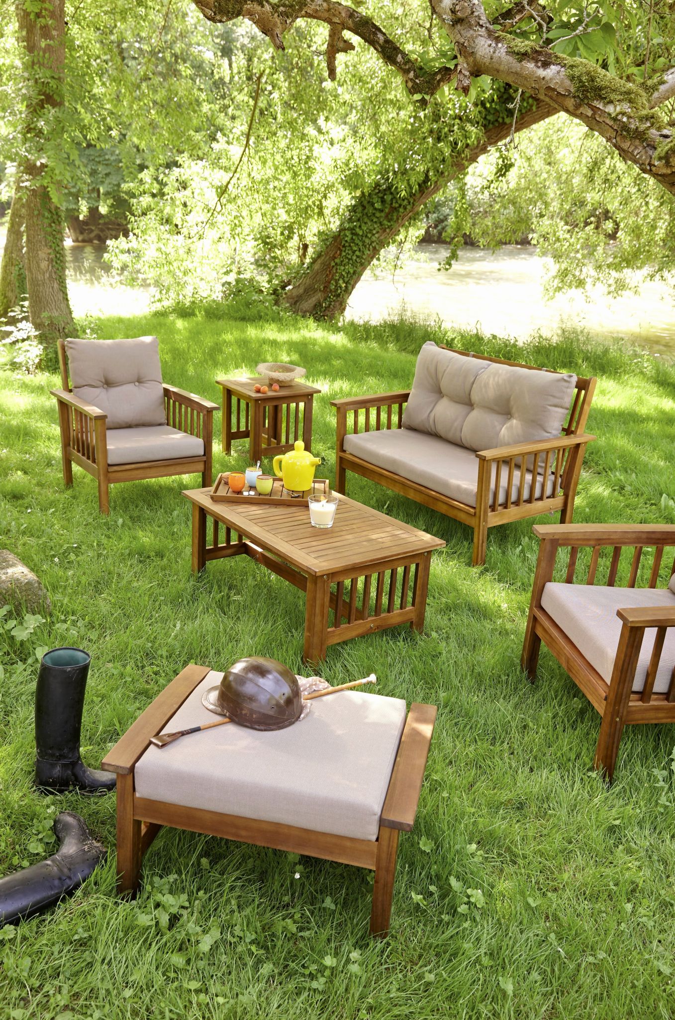 Salon de jardin exterieur rotin