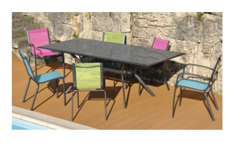Salon de jardin aluminium et textilene
