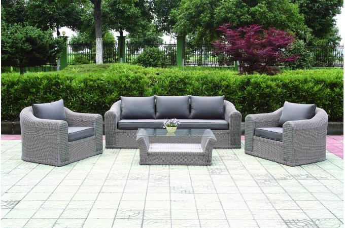 Salon de jardin osier gris