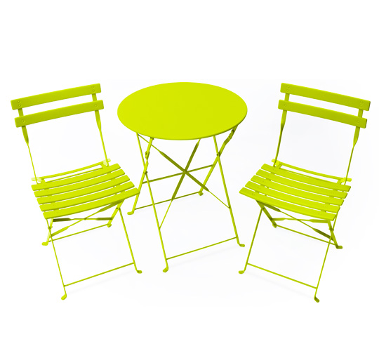 Salon de jardin couleur anis