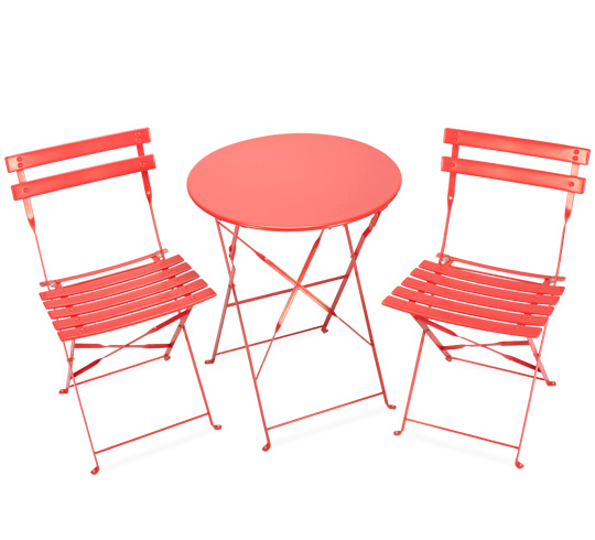 Salon de jardin bistrot rouge