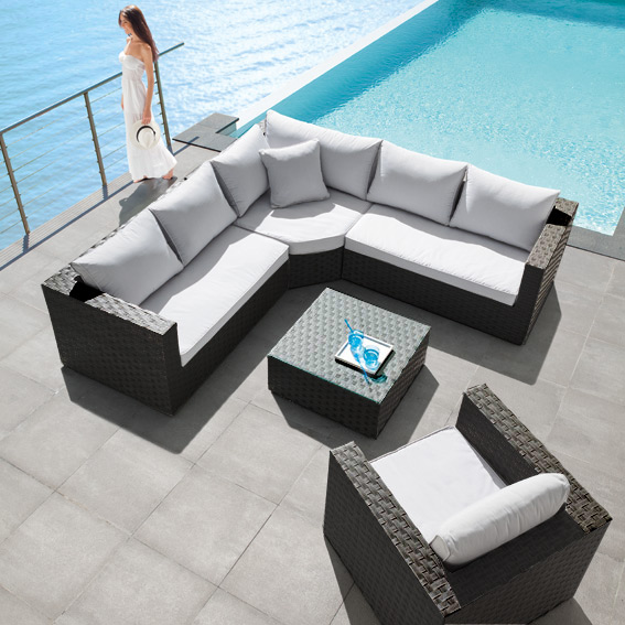 Salon de jardin detente resine tressee