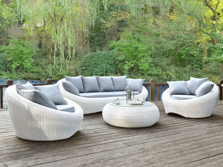 Salon de jardin resine tressee arrondie
