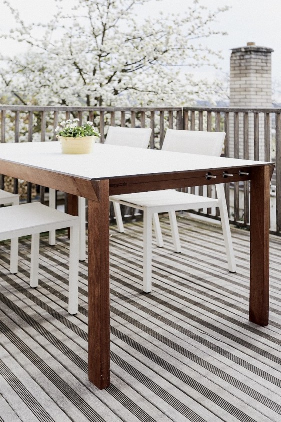 Salon de jardin bois et tissu