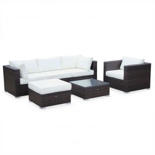 Salon de jardin 2 places aspect rotin