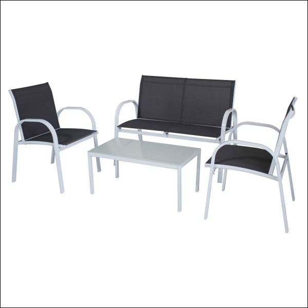 Salon de jardin bas en textilene
