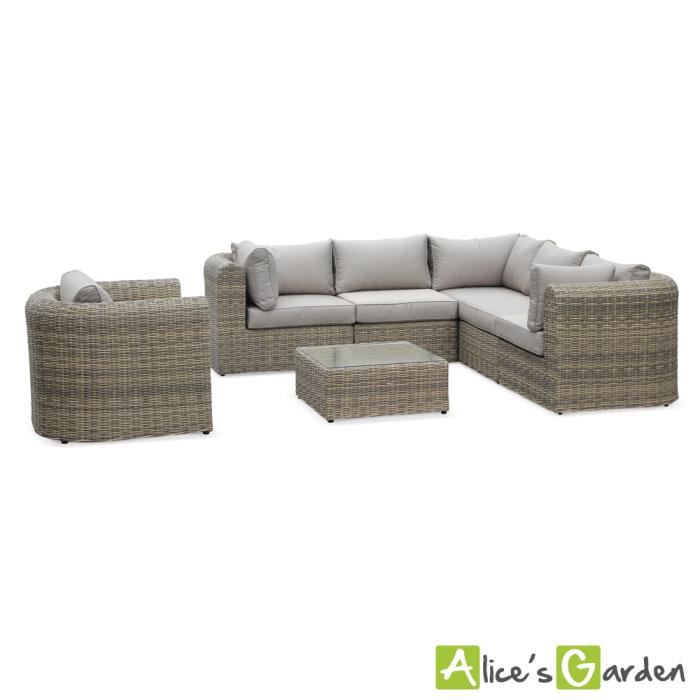 Salon de jardin fauteuil arrondi