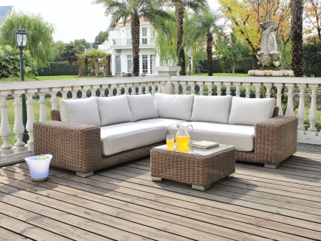 Salon de jardin en resine imitation rotin