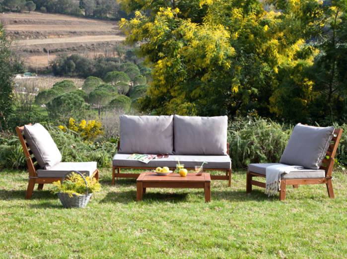 Salon de jardin detente bois
