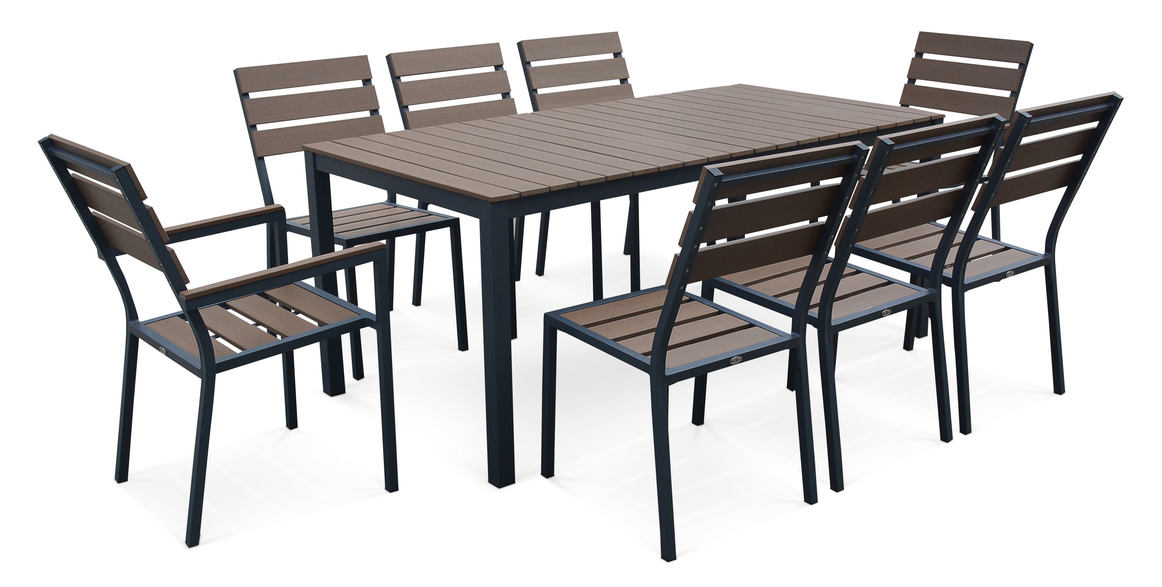 Salon de jardin 6 places en aluminium
