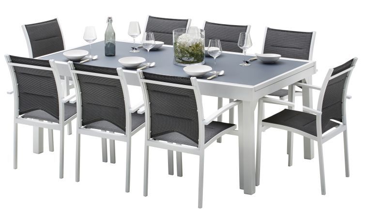 Table de salon de jardin en aluminium