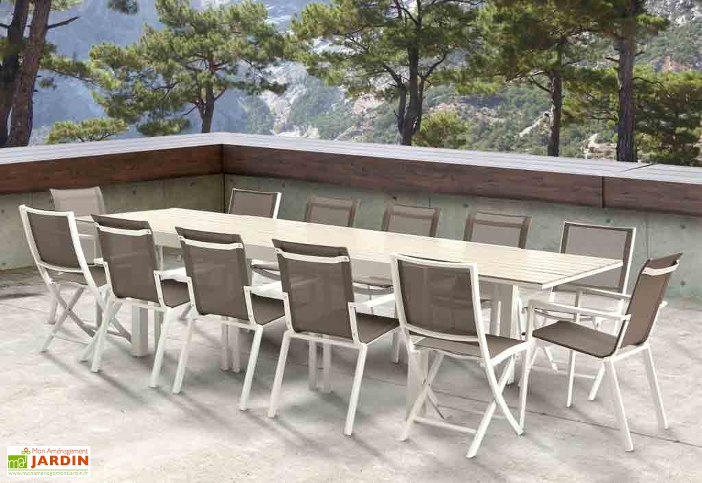 Salon de jardin blanc alu