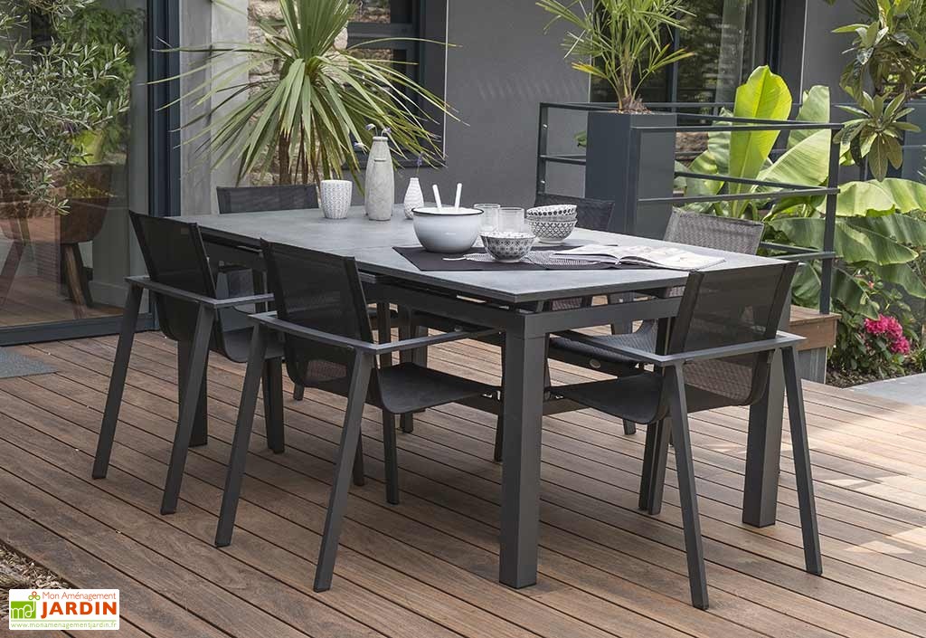 Salon de jardin aluminium vert