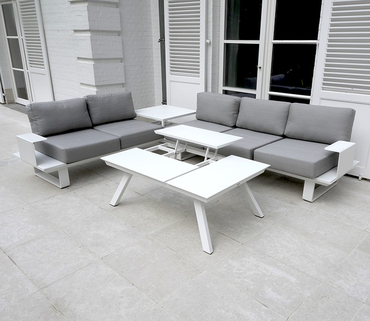 Salon de jardin angle blanc