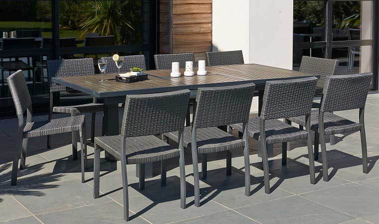 Salon de jardin alu tresse