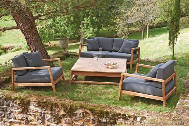 Salon de jardin aluminium tresse