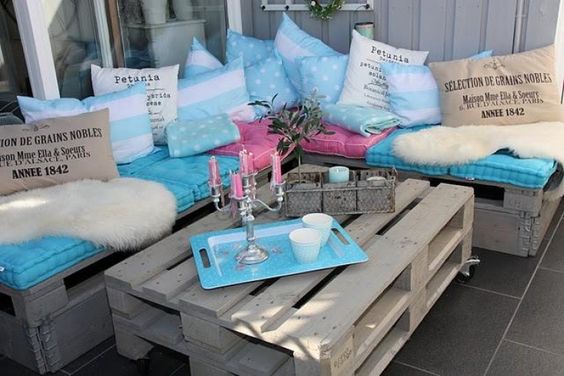 Salon de jardin palette couleur