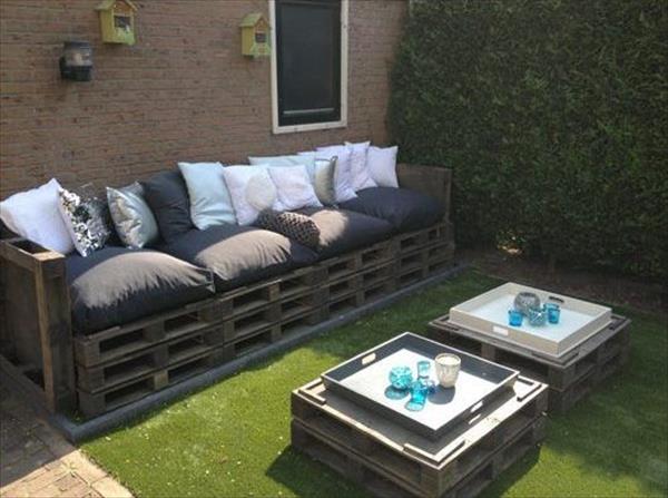 Salon de jardin en palette simple