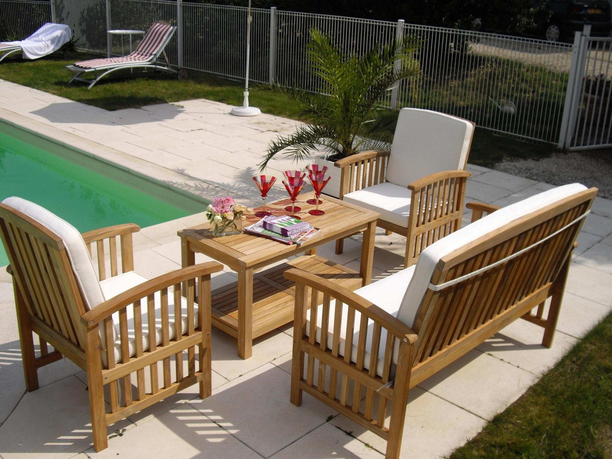 Salon de jardin teck promotion