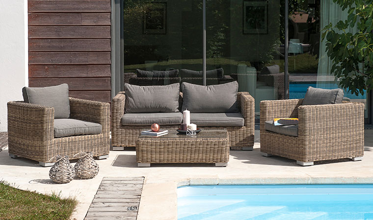 Salon de jardin couleur miel