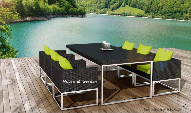 Salon de jardin aluminium brossé