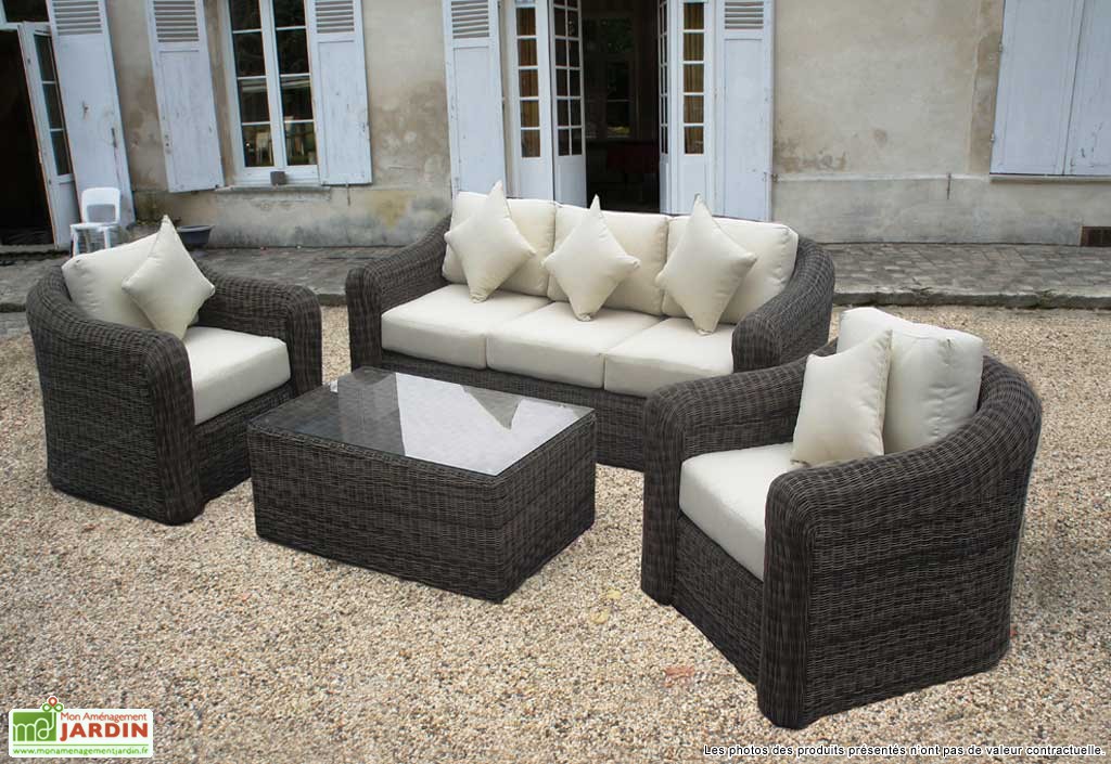 Mobilier de jardin tresse resine