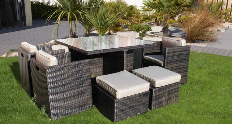 Mobilier de jardin résine tressée