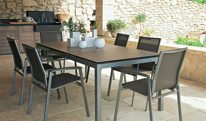 Mobilier de jardin acier galvanisé