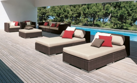 Lounge - salon de jardin en résine tressée