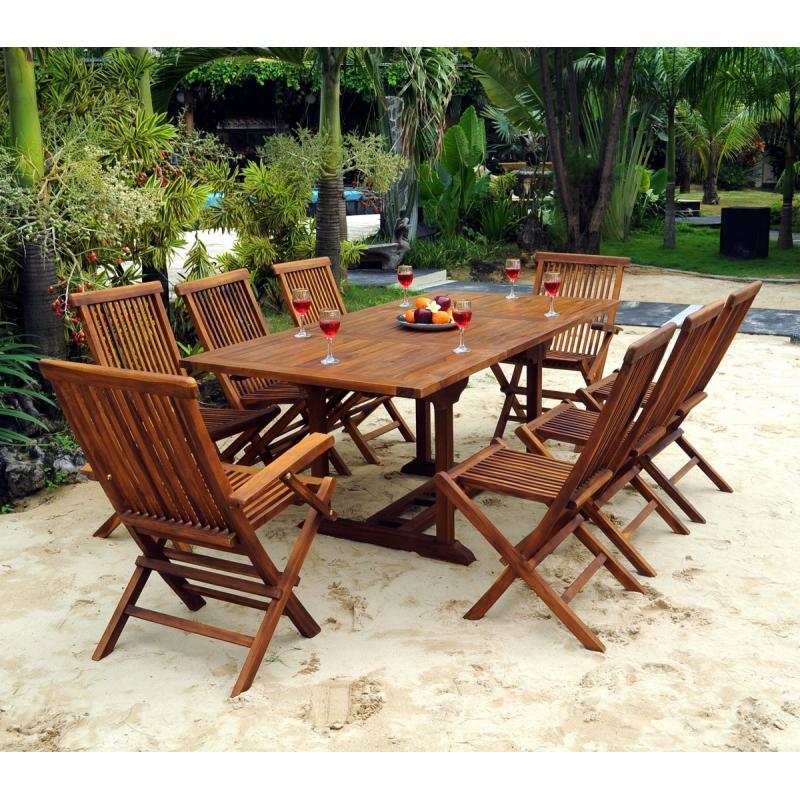 Salon de jardin teck avec fauteuil