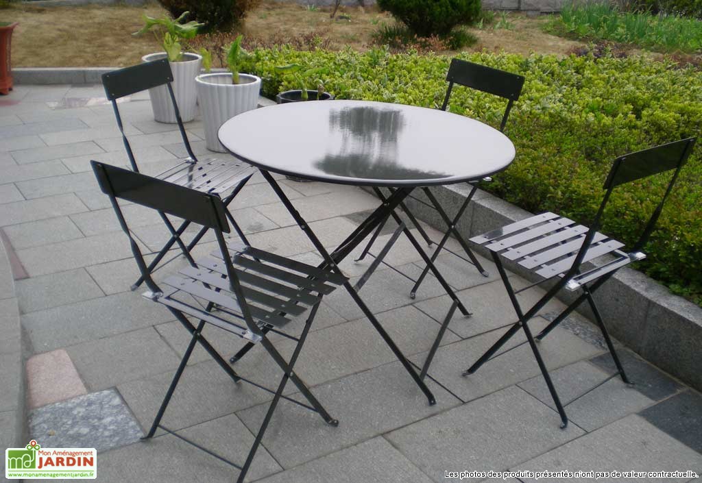 Salon de jardin table ronde pas cher