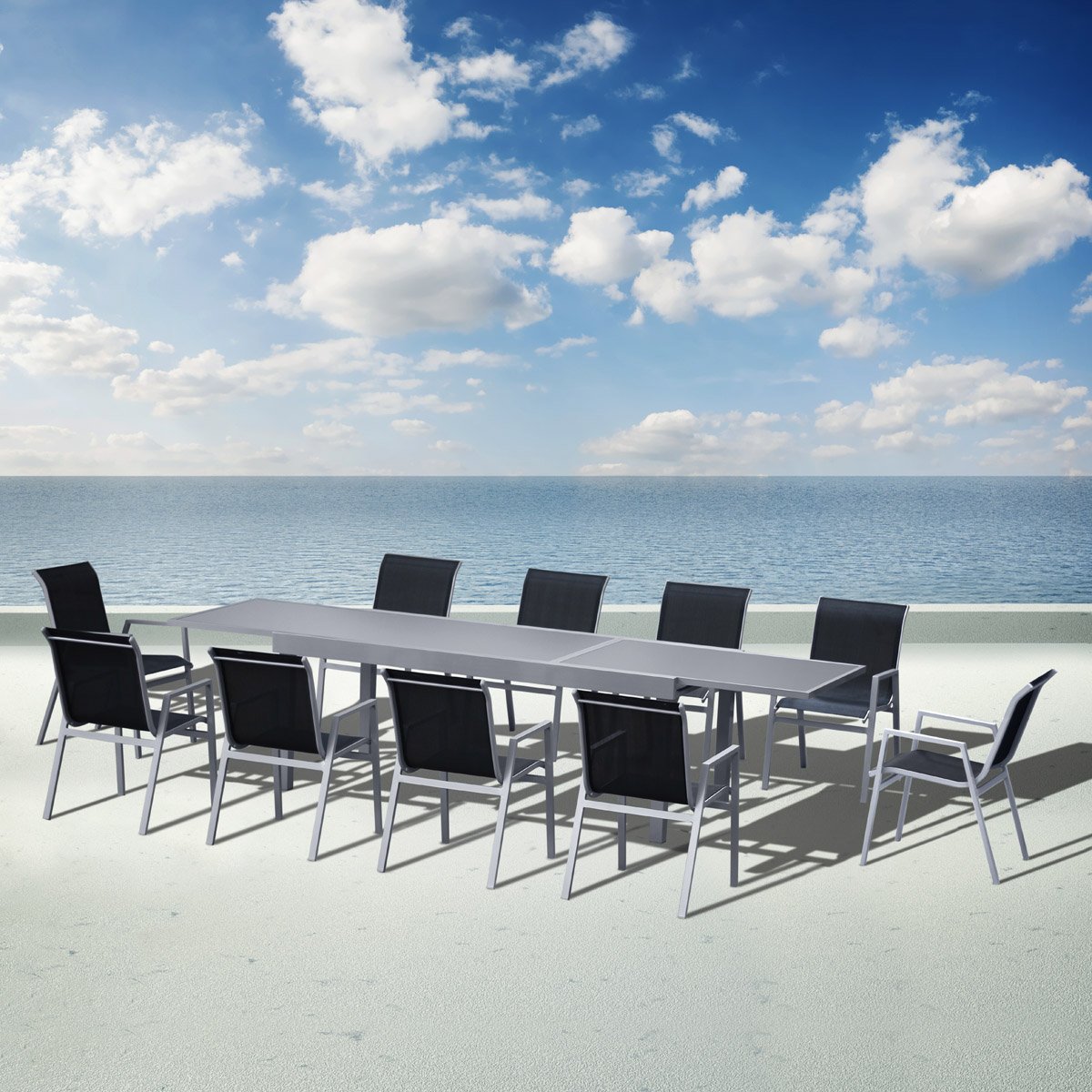 Salon de jardin aluminium marbella