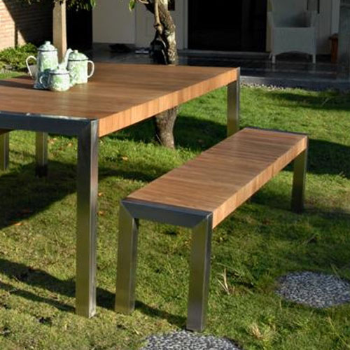 Salon de jardin teck et metal