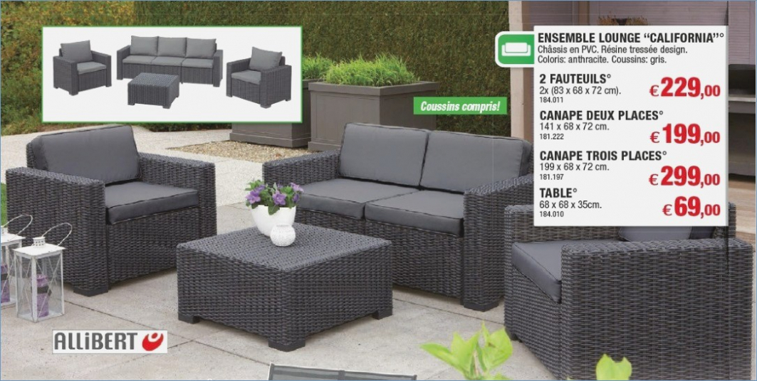 Salon de jardin allibert resine tressee