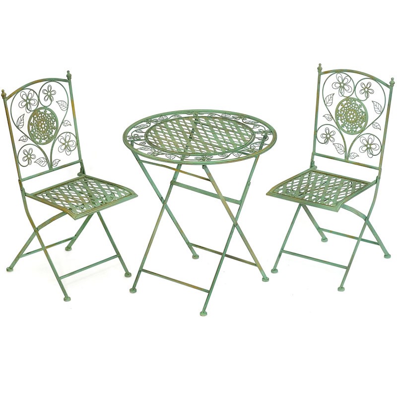 Table et chaise de jardin en fer