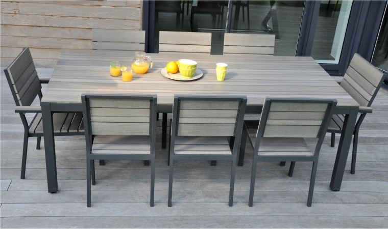 Salon de jardin en aluminium 8 personnes