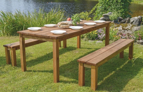 Salon de jardin bois leclerc
