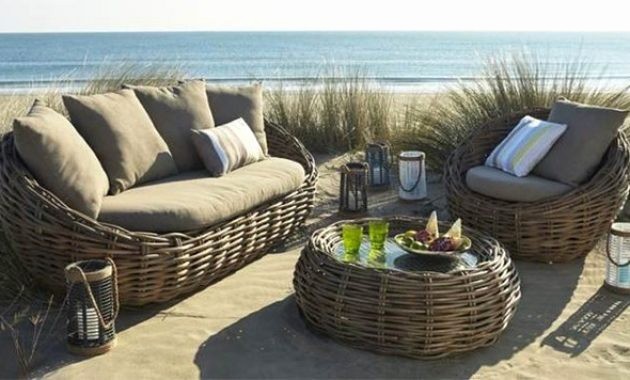 Salon de jardin osier rotin