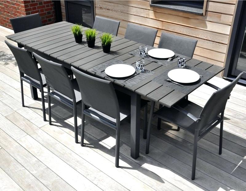 Salon de jardin aluminium gris et composite bois