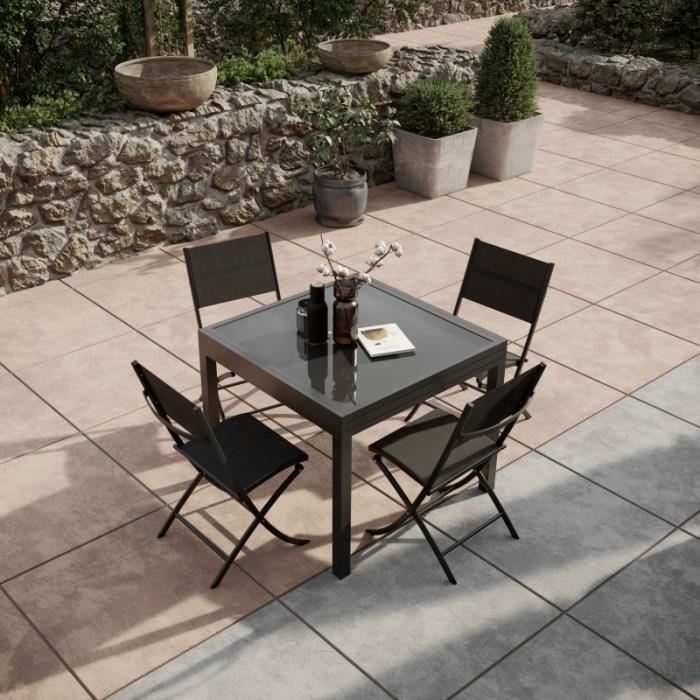 Salon de jardin table extensible pas cher
