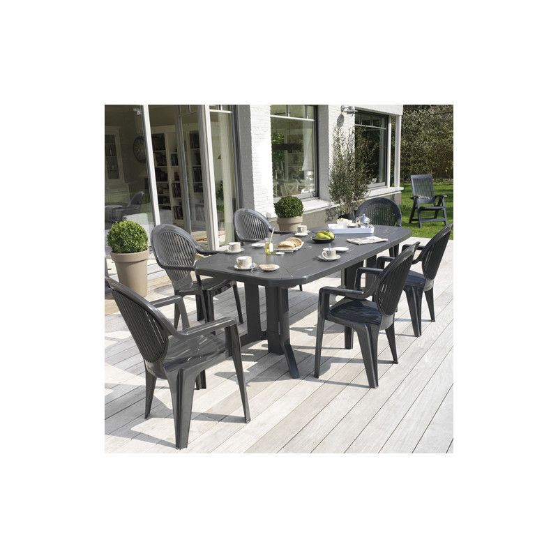 Salon de jardin grosfillex vega gris