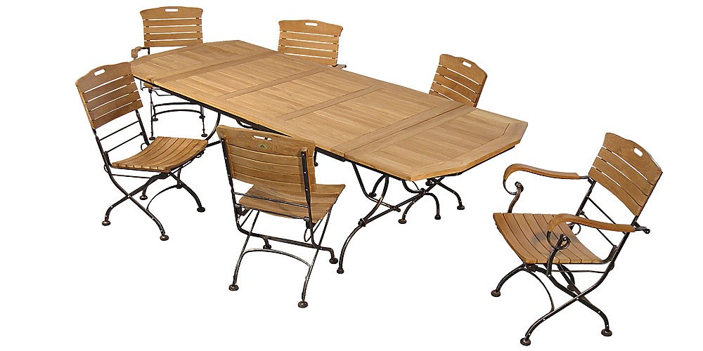 Salon de jardin bois fer forgé