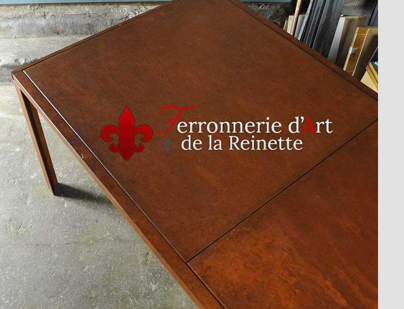 Mobilier de jardin acier corten