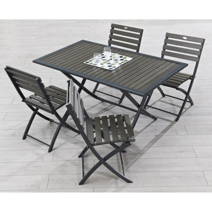 Table de salon de jardin en composite