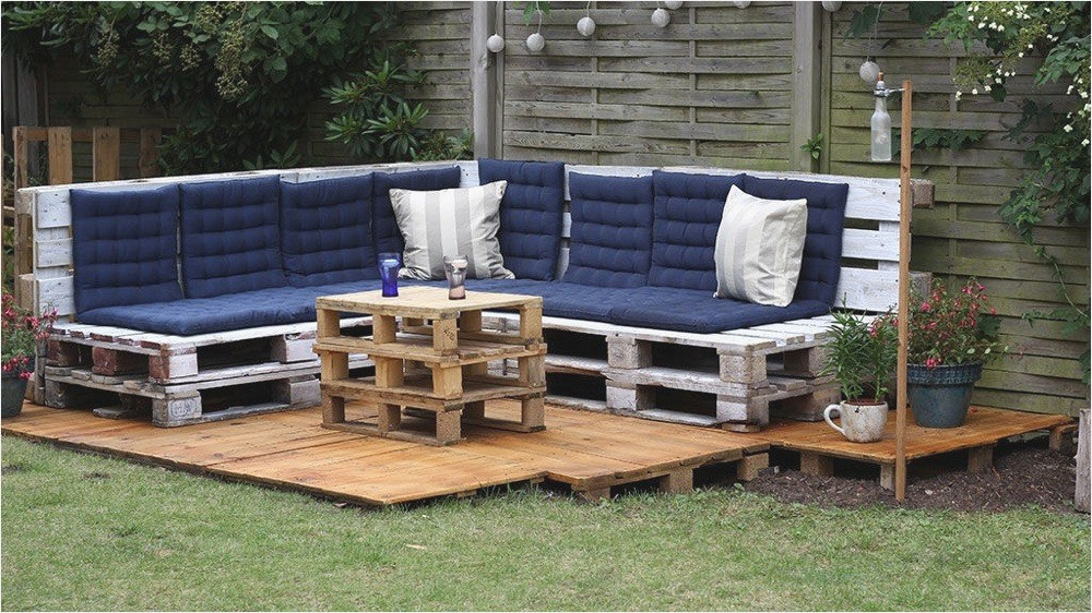 Salon de jardin banquette bois